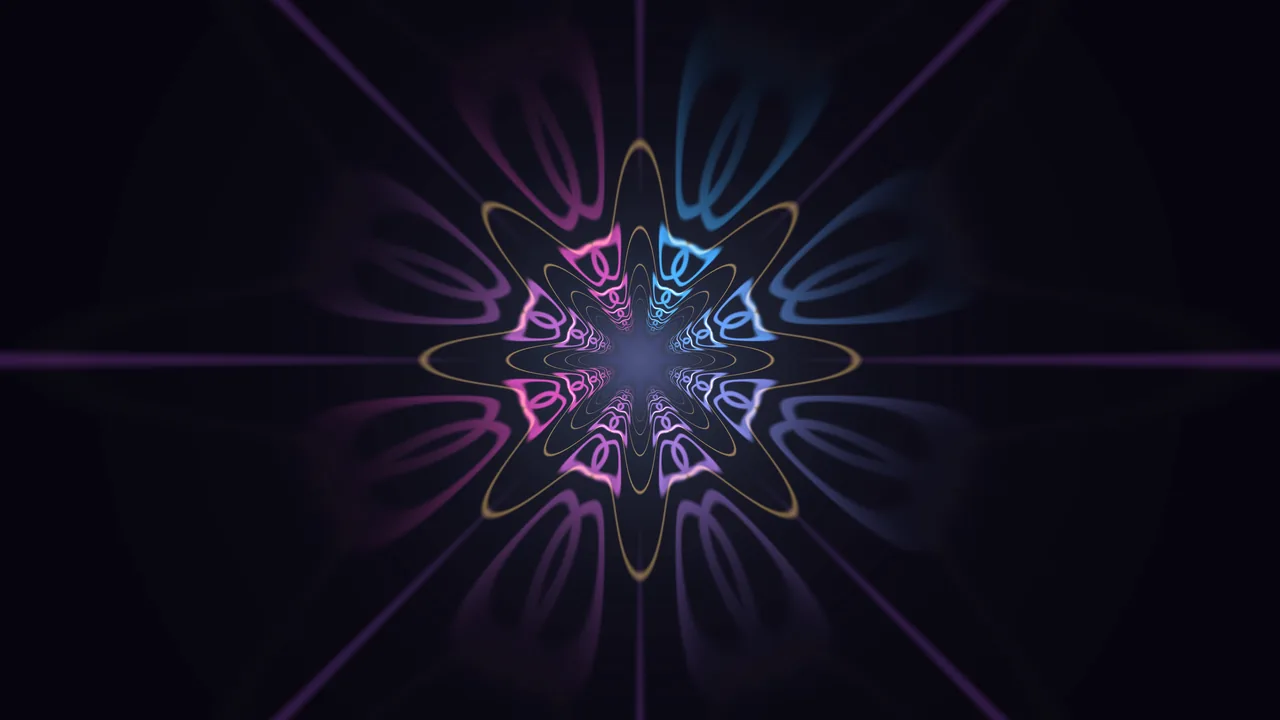Abstract Neon Radial Corridor with Magenta and Blue Geometry