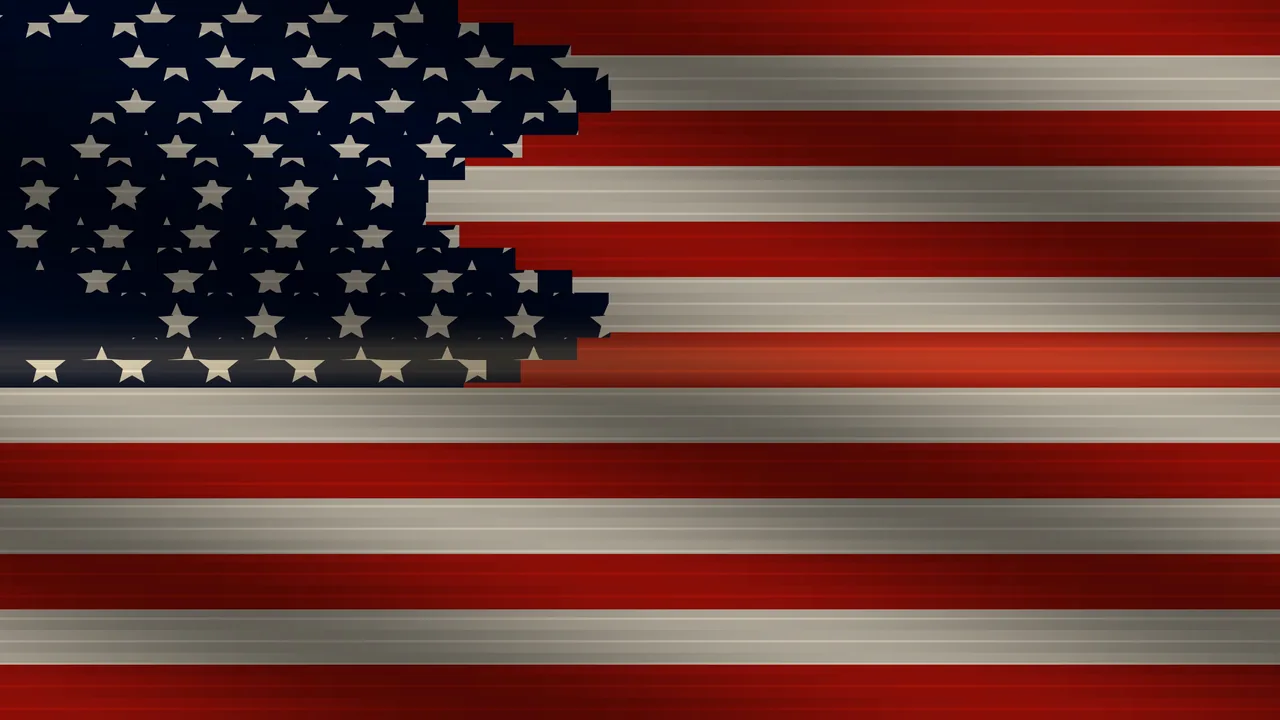 American Flag Sci-Fi HUD Screen Graphic, Red White Blue 4K Wallpaper