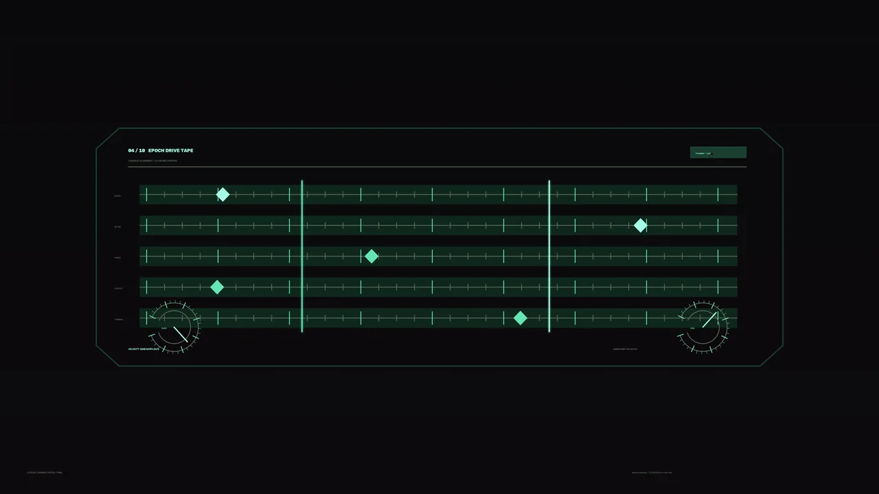 Futuristic Green Timeline Telemetry HUD Dashboard 4K Wallpaper