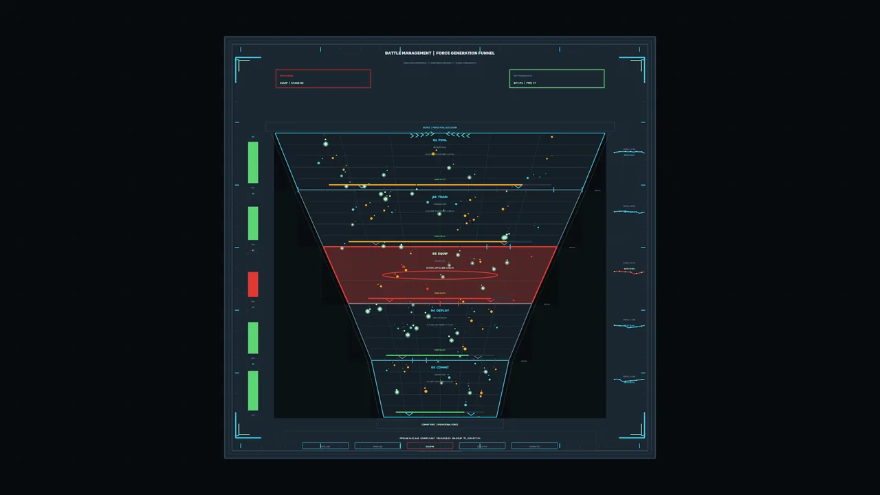 Battle Management Analytics Funnel HUD | 4K Sci-Fi Wallpaper