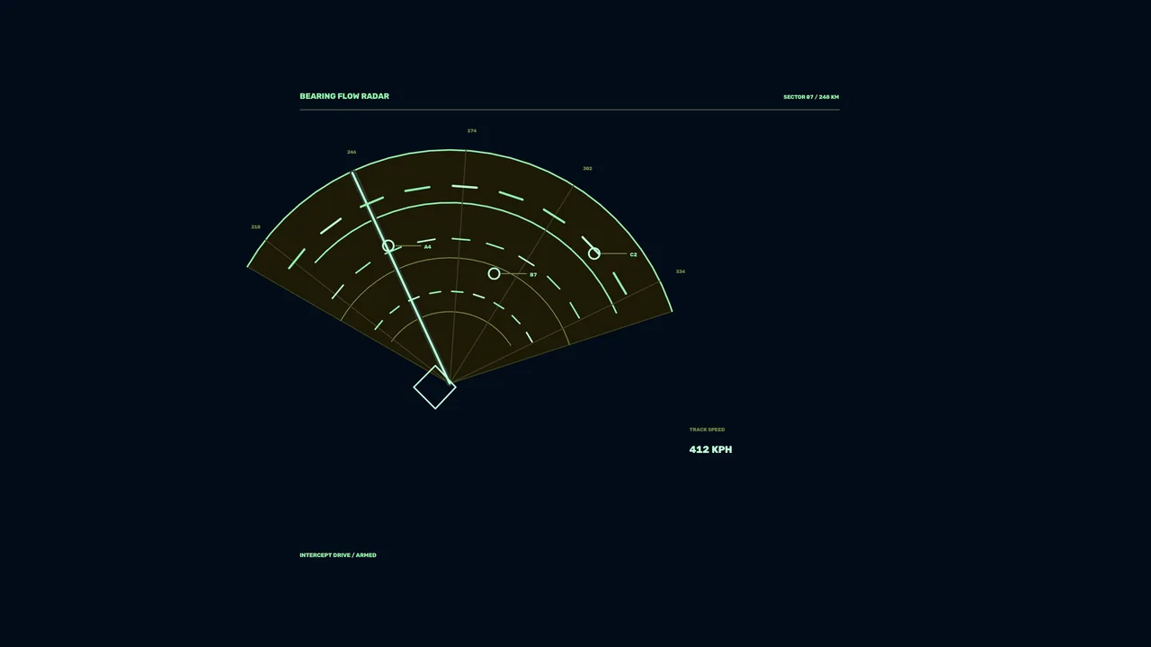 Fictional Sci-Fi Radar Tracking HUD 4K Wallpaper