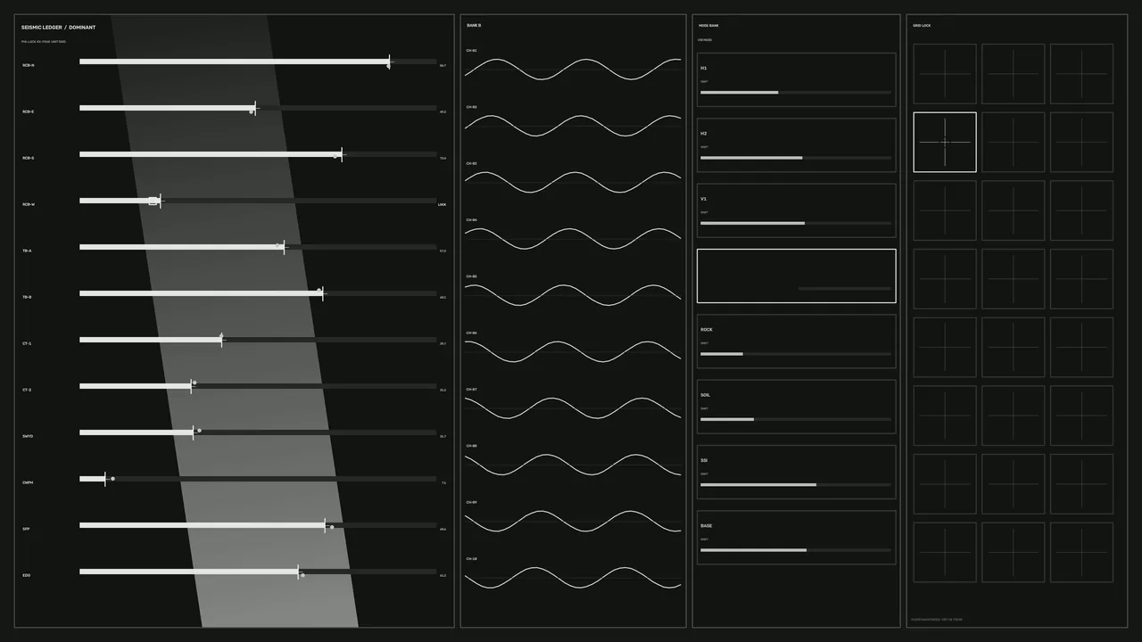 Seismic Monitoring Dashboard HUD 4K Sci-Fi Wallpaper