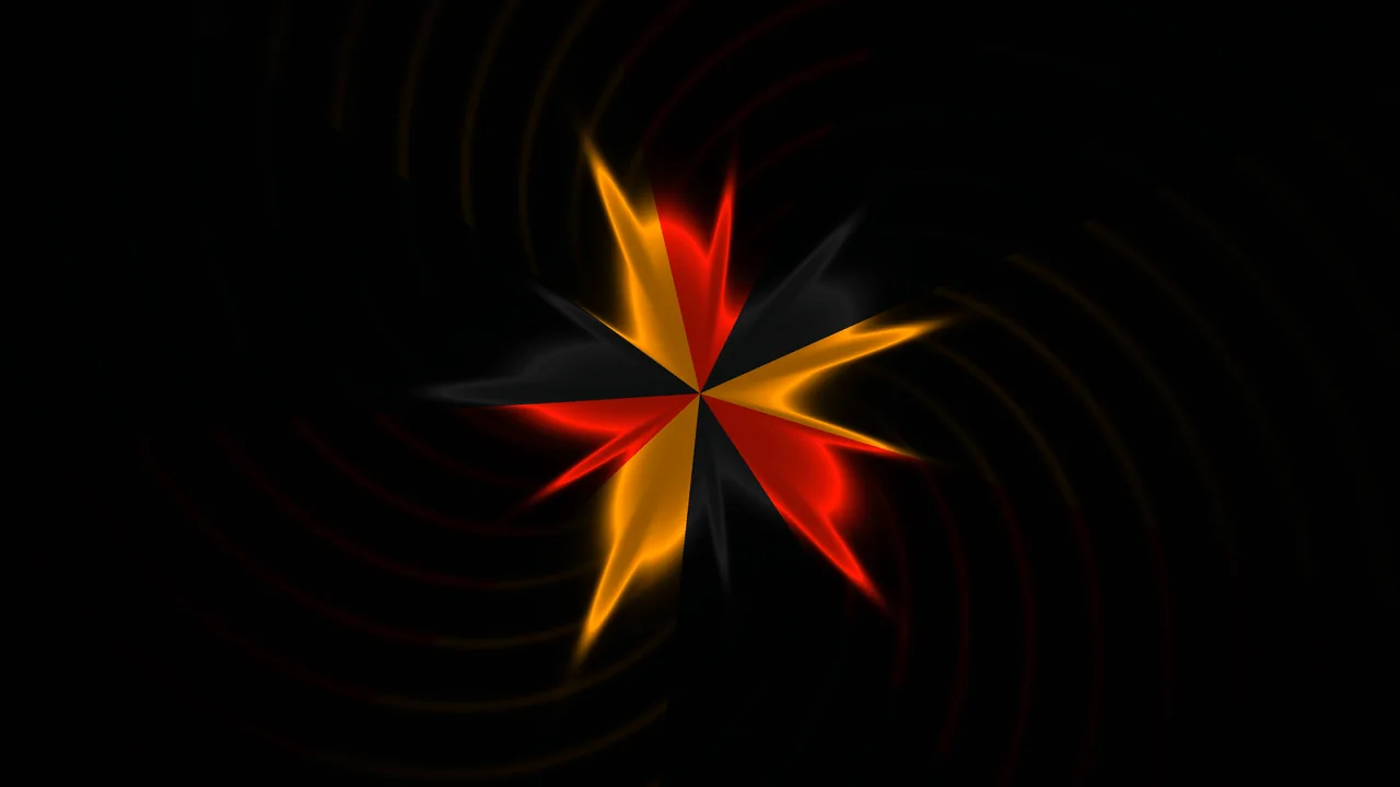 Black Red and Gold Abstract Starburst 4K Wallpaper