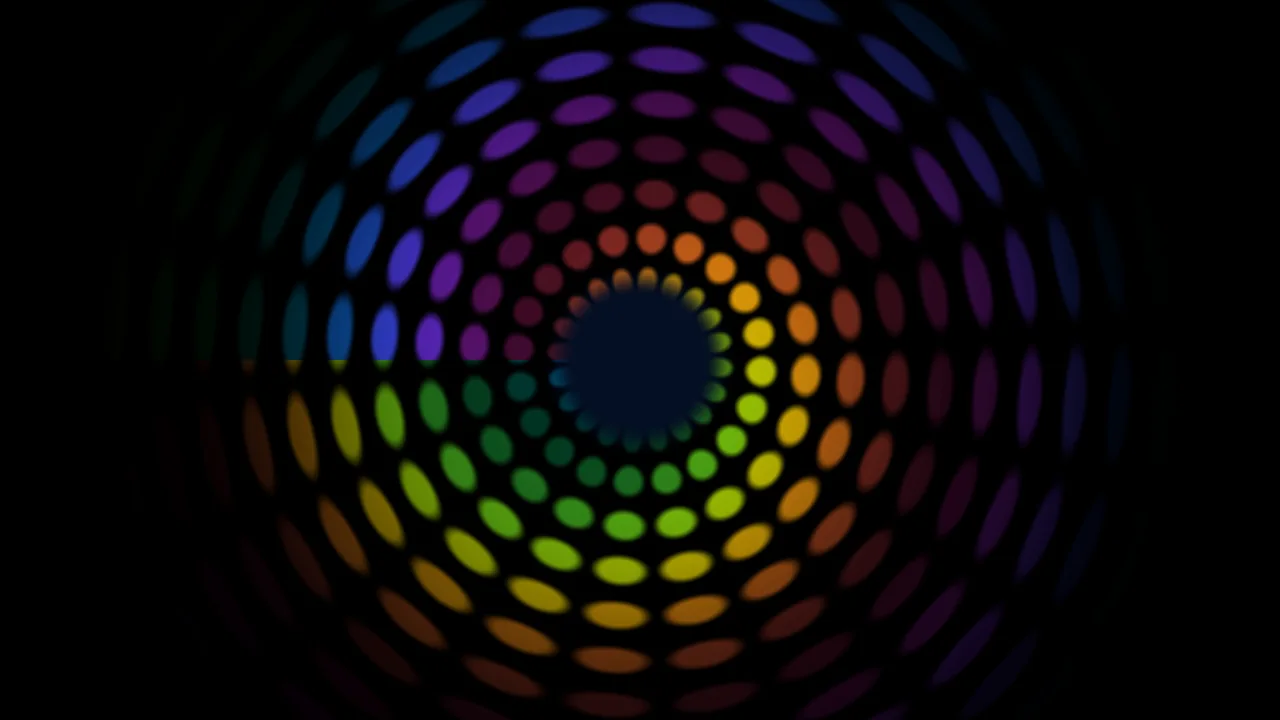 Colorful Radial Dot Tunnel on Black 4K Wallpaper