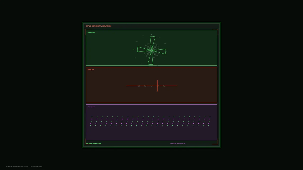 Sci-Fi HUD Dashboard with Compass, Crosshair and Telemetry Panels 4K Wallpaper