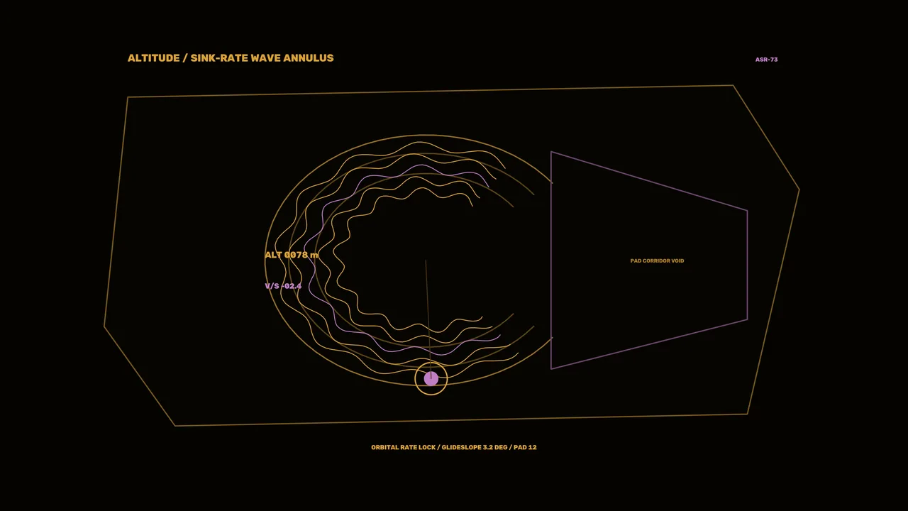Spacecraft Landing Guidance HUD with Altitude Wave Annulus