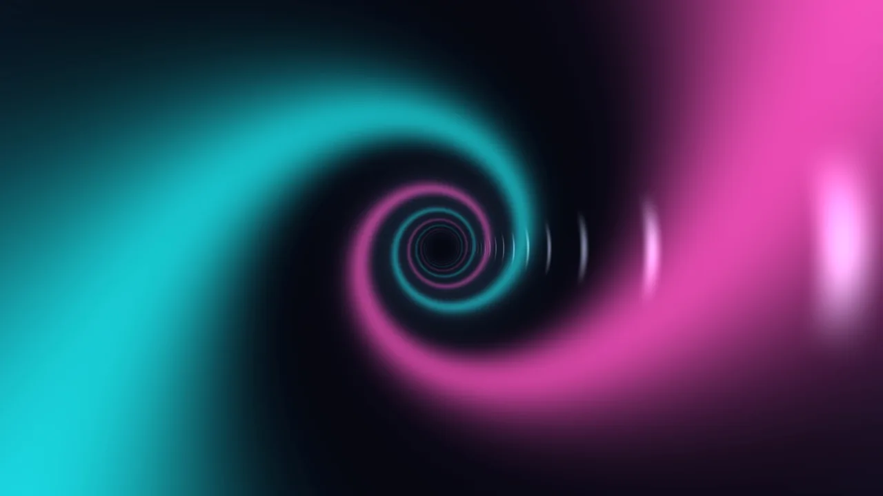 Neon Cyan and Magenta Spiral Tunnel 4K Wallpaper