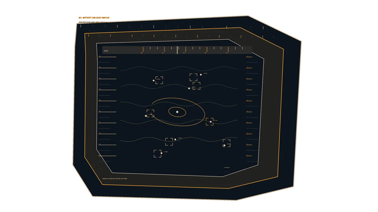 Amber Sonar Sensor HUD Interface 4K Wallpaper