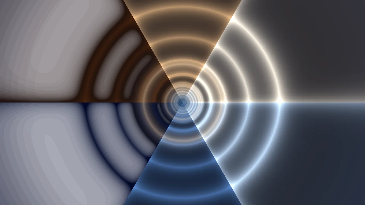 Glowing Concentric Portal with Radial Light Wedges 4K Wallpaper