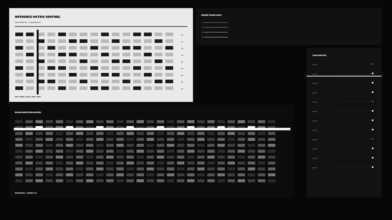 Monochrome Sci-Fi HUD Matrix Dashboard Interface Wallpaper