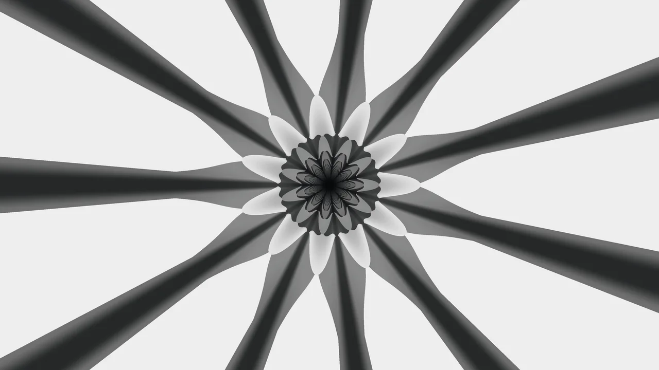 Monochrome Radial Rosette Vortex 4K Wallpaper