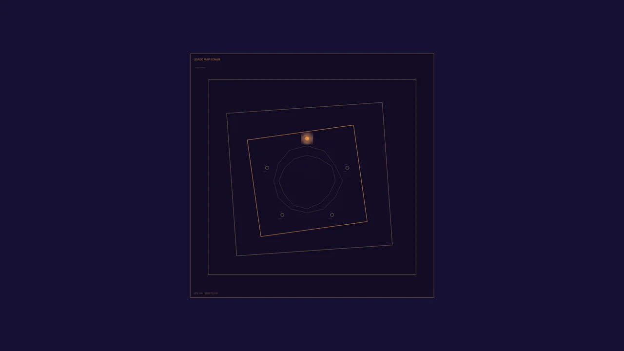 Amber Radar-Style HUD Dashboard on Dark Purple 4K Wallpaper