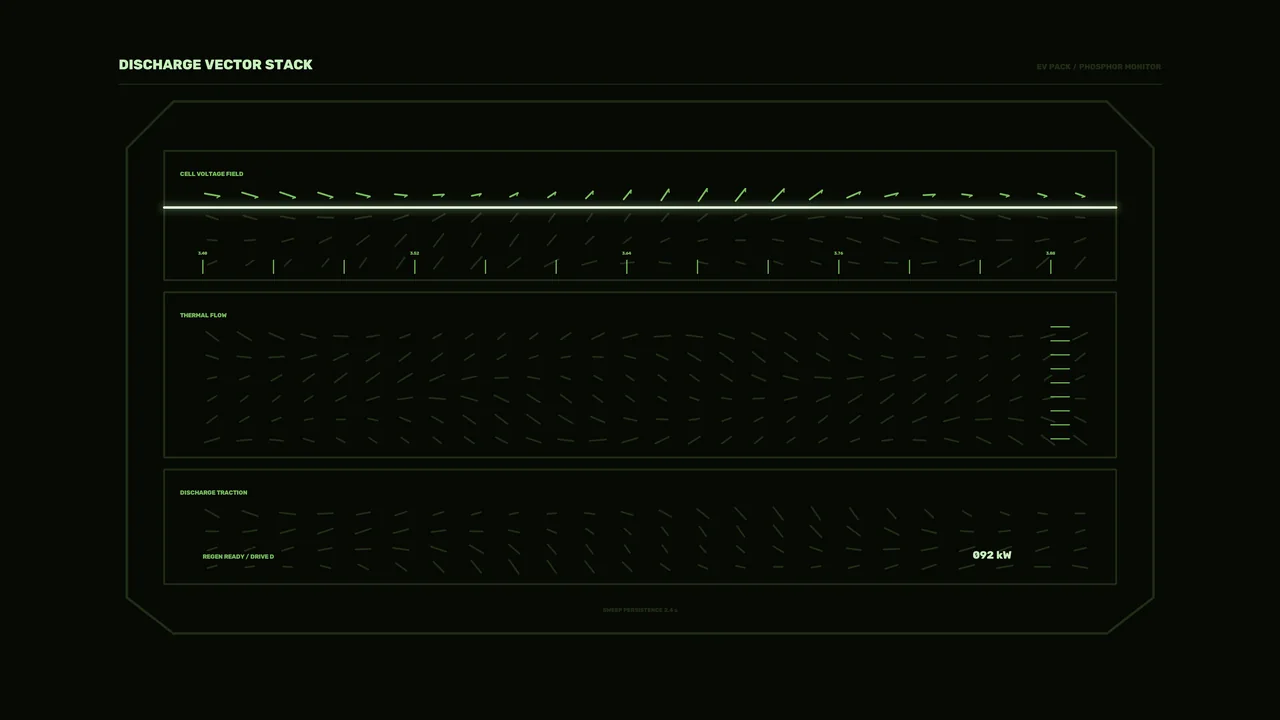 Battery Cell Discharge Telemetry HUD 4K Wallpaper