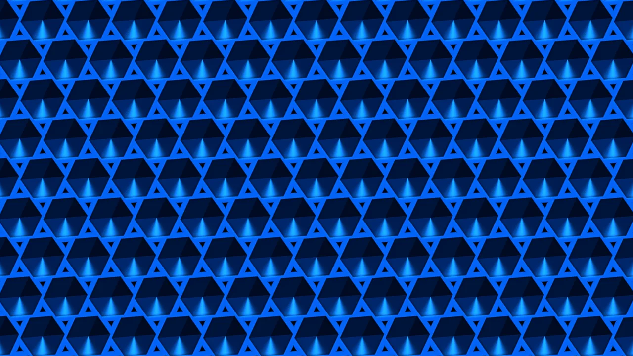 Blue Hexagonal Sci-Fi HUD Grid Wallpaper