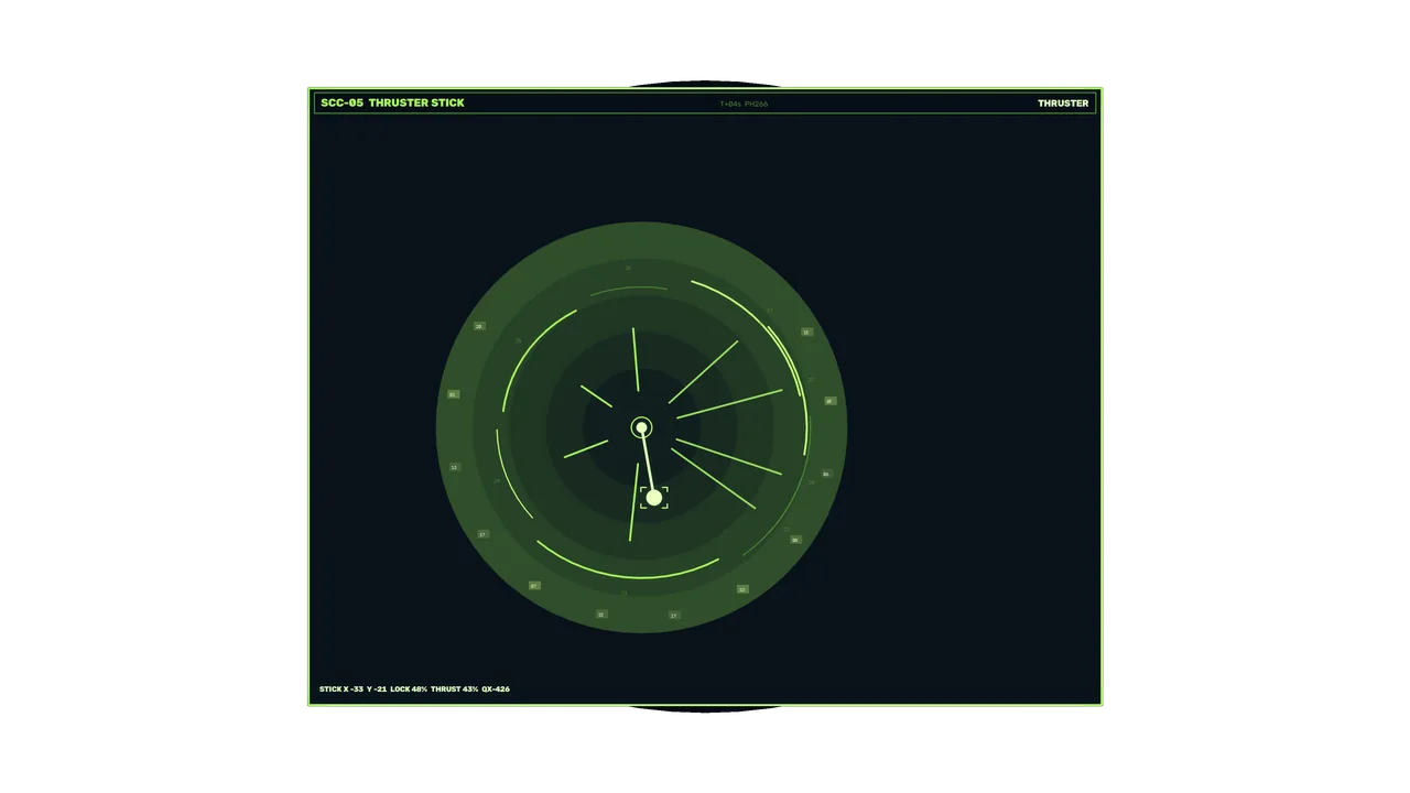 Spacecraft Thruster Control HUD – Sci-Fi 4K Wallpaper