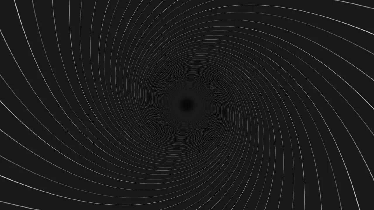 Grayscale Wireframe Vortex Tunnel 4K Wallpaper