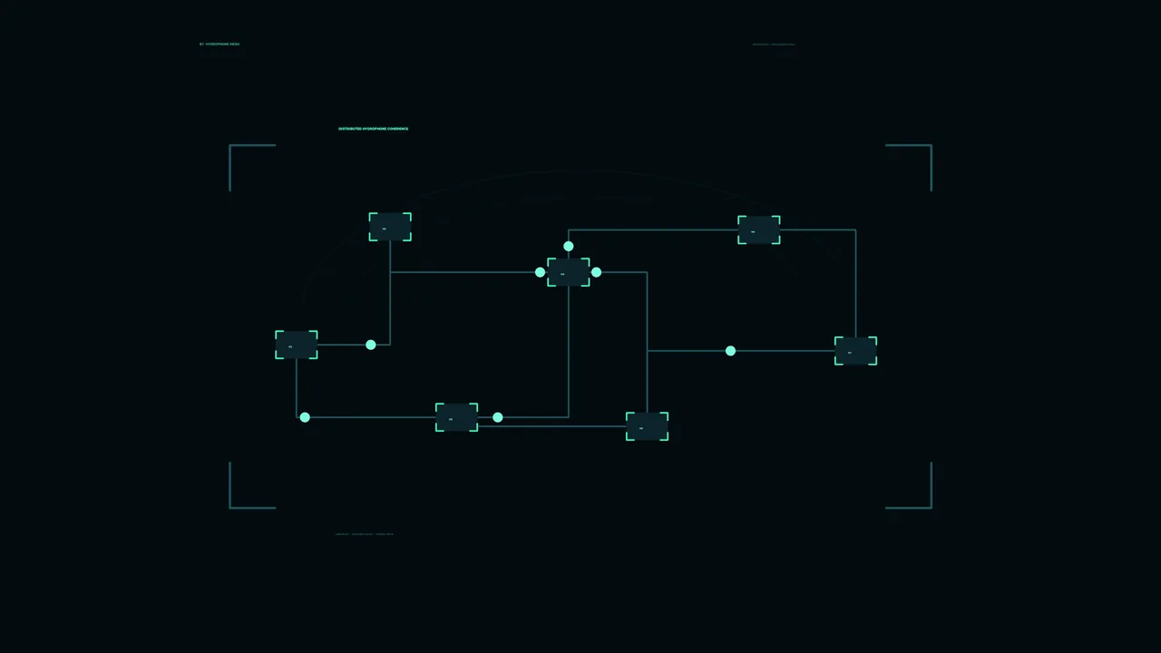 Teal Network Diagram HUD Dashboard 4K Wallpaper