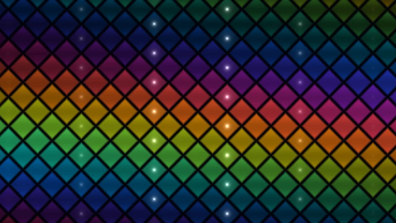 Colorful Diamond Grid Sci-Fi HUD Screen Graphic 4K Wallpaper