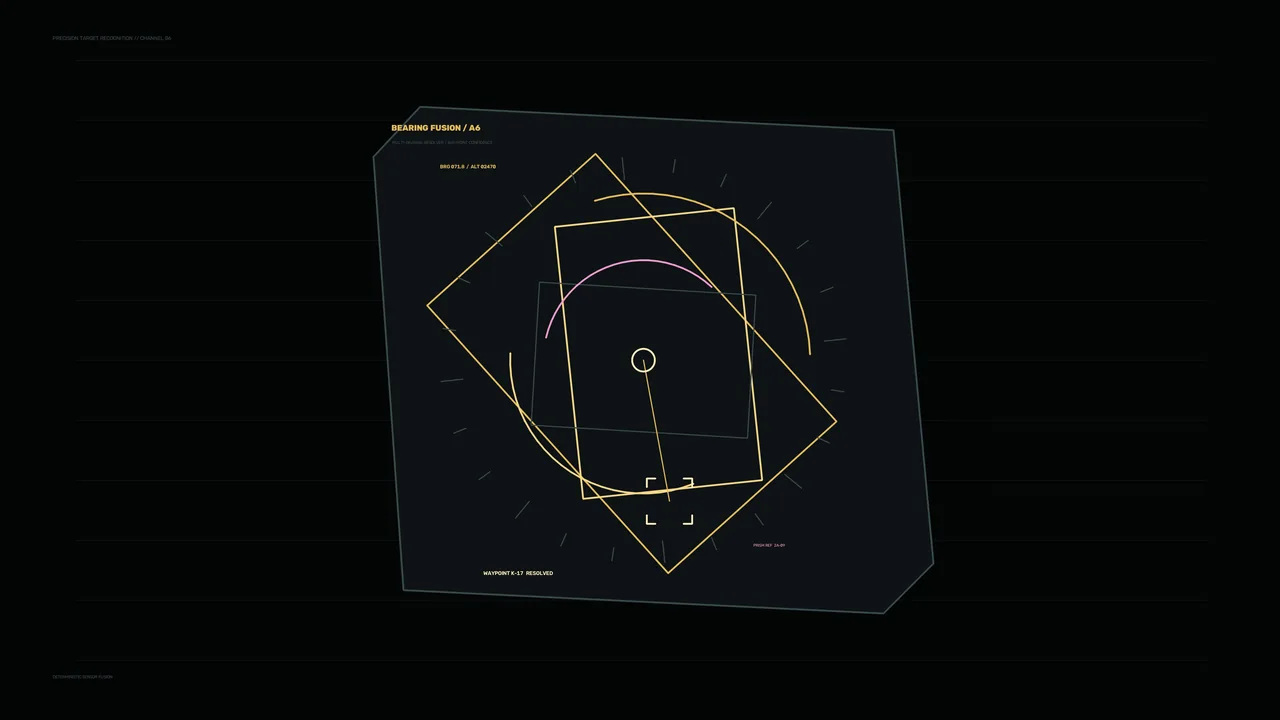 Precision Target Recognition HUD with Geometric Telemetry — 4K Wallpaper