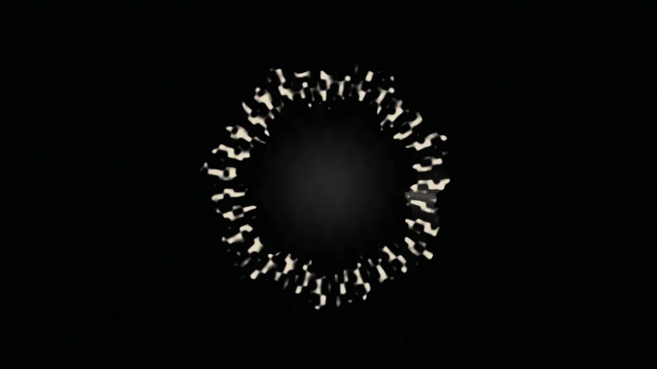 Abstract Ivory Eclipse Ring on Black 4K Wallpaper