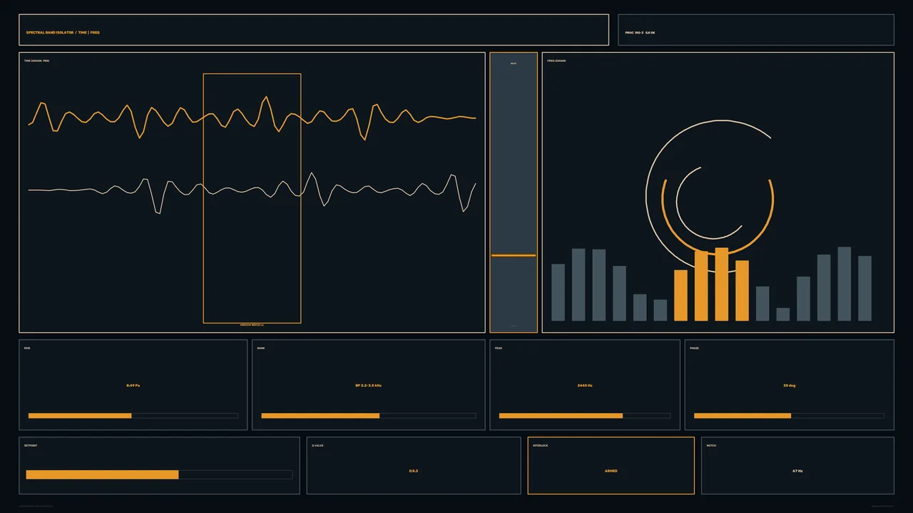 Industrial Signal Analysis HUD Dashboard 4K Sci-Fi Wallpaper