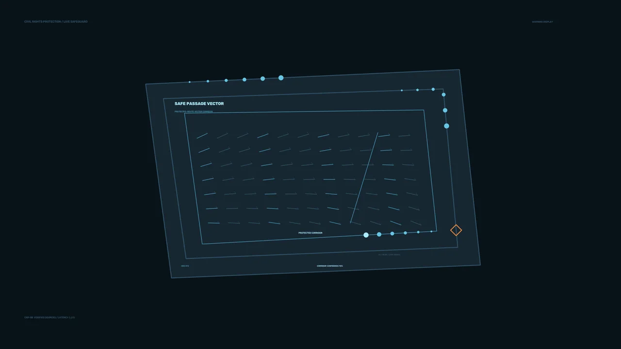 Safe Passage Vector Sci-Fi HUD Dashboard 4K Wallpaper