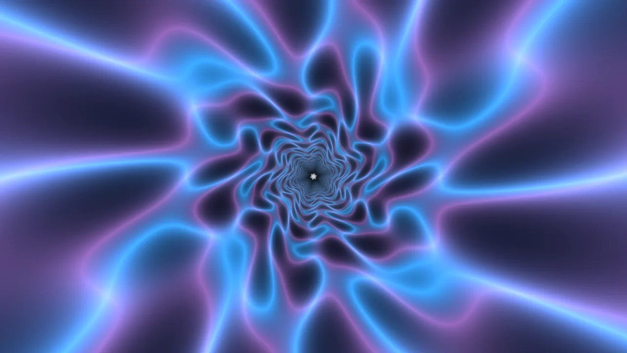 Neon Spiral Tunnel in Cyan and Purple 4K Wallpaper