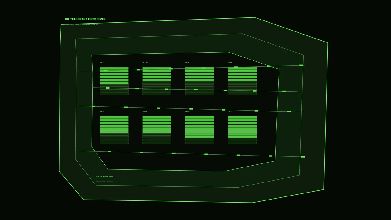 Neon Green Telemetry Flow HUD Dashboard 4K Wallpaper