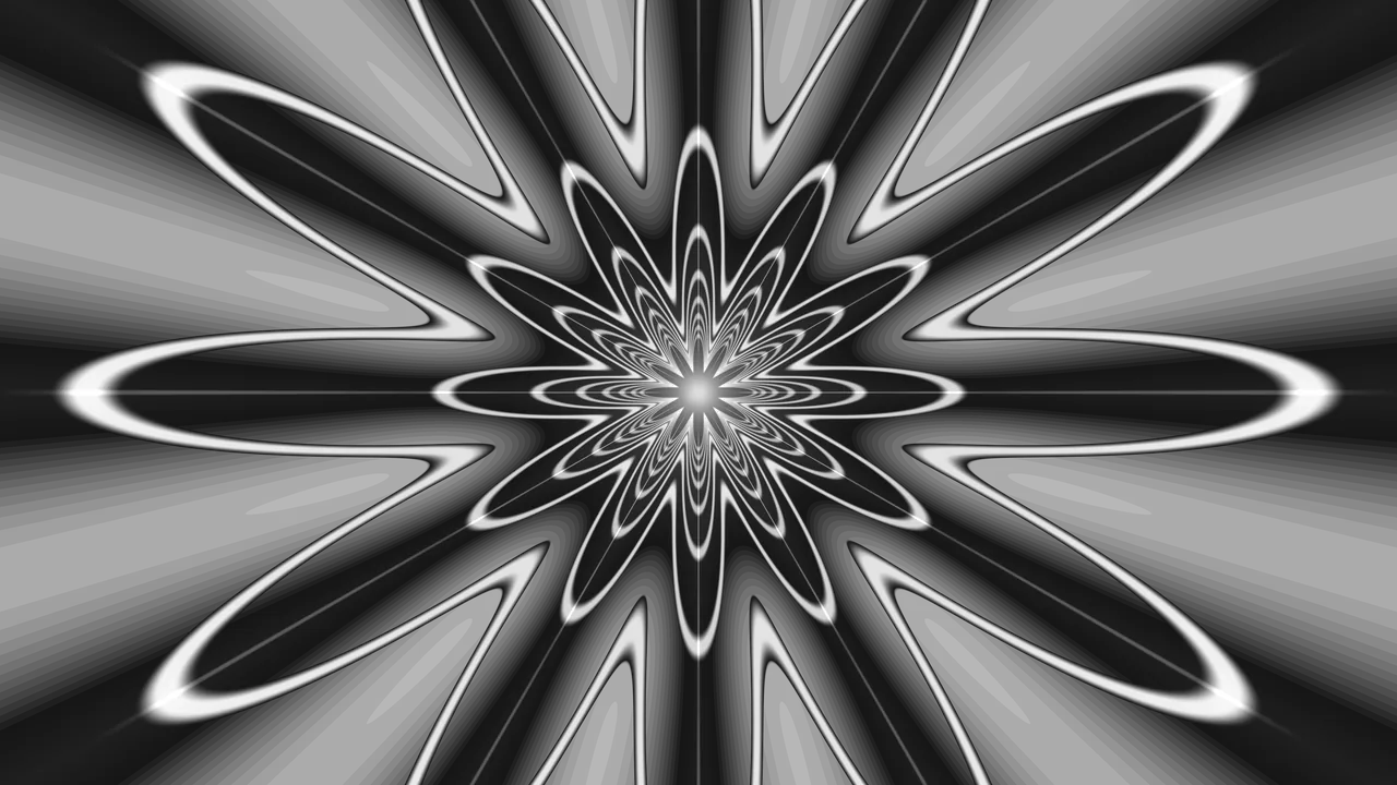 Grayscale Radial Sci-Fi Portal 4K Wallpaper