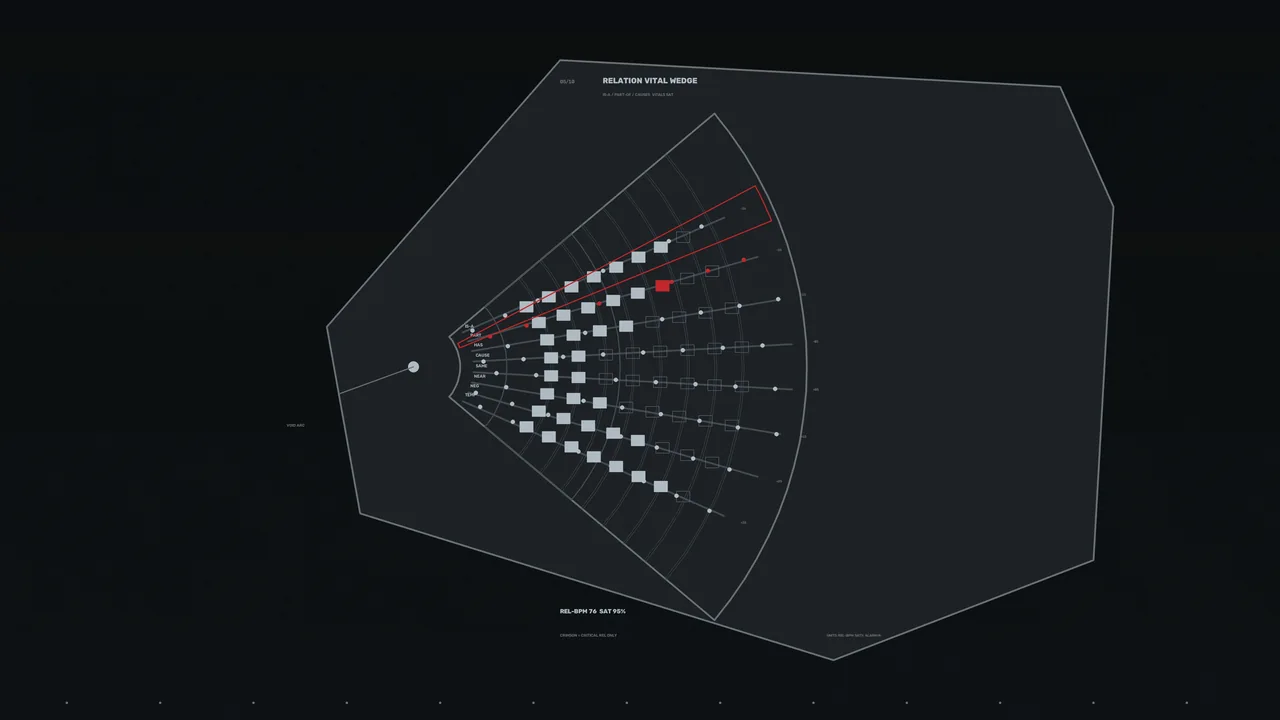 4K Sci-Fi HUD Relationship Grid with Radial Telemetry