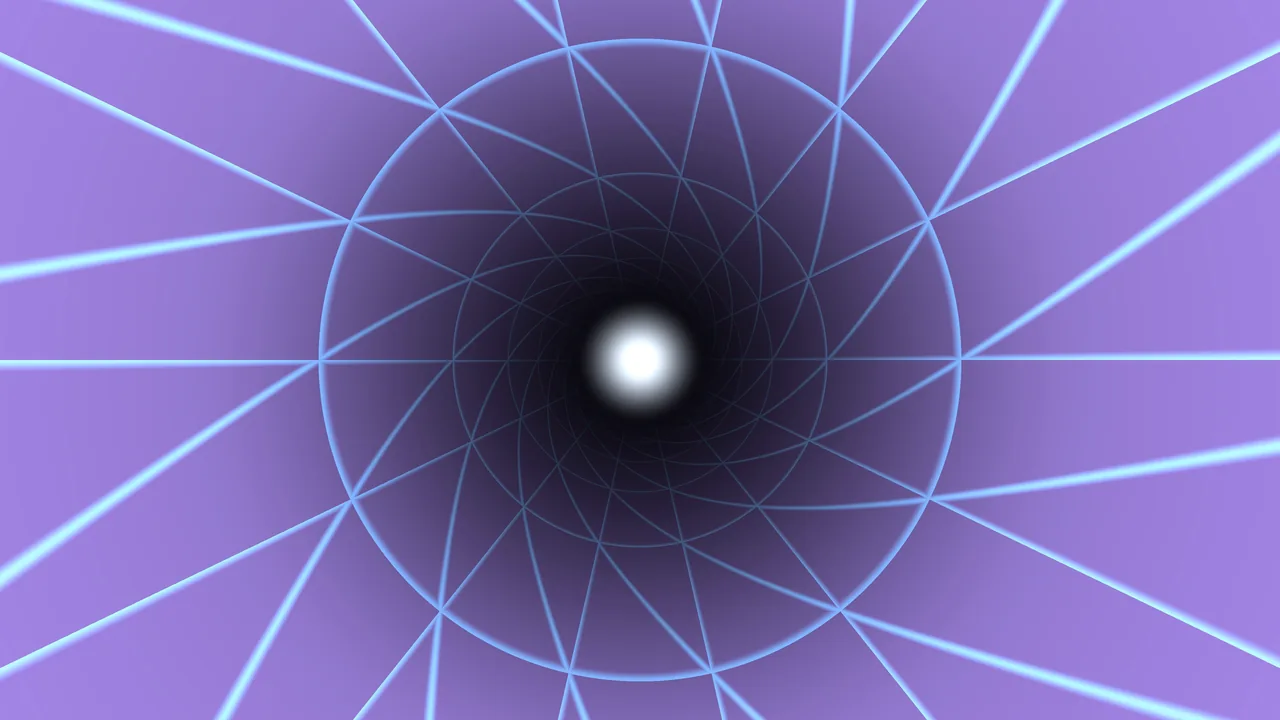 Luminous Purple Spiral Tunnel with Cyan Radial Grid 4K Wallpaper