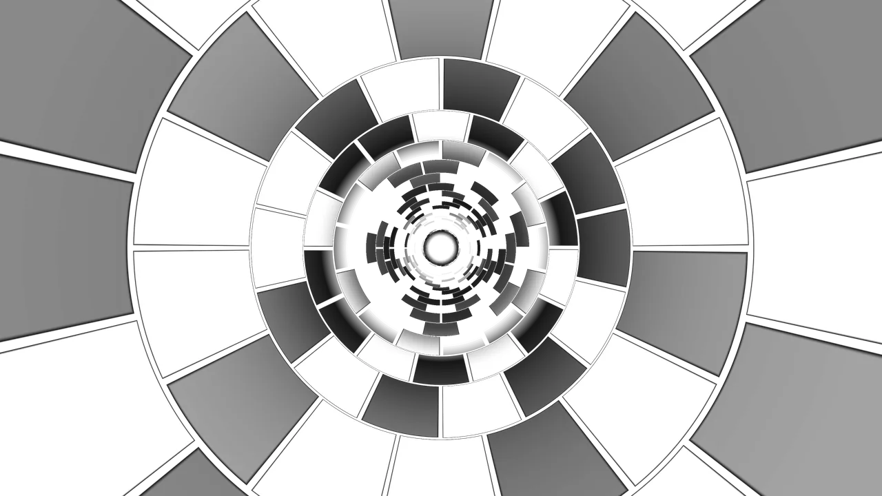 Grayscale Concentric Ring Tunnel High-Contrast 4K Wallpaper