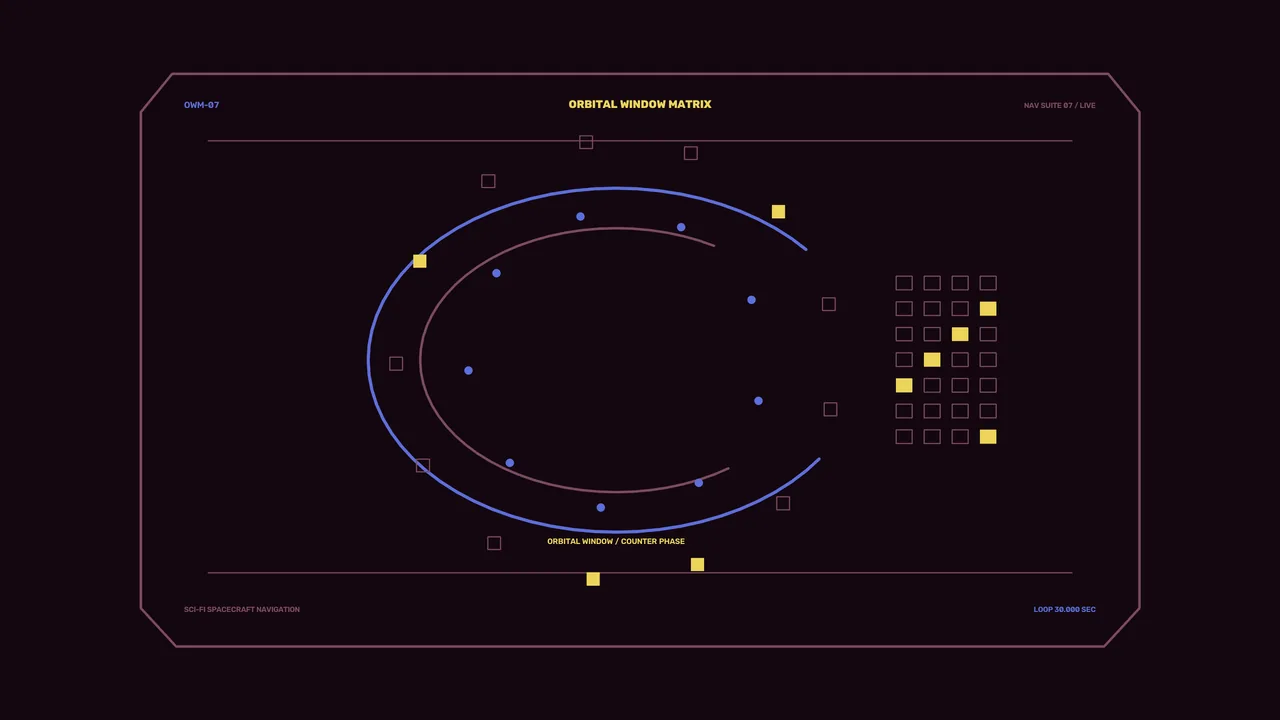 Orbital Window Matrix Spacecraft Navigation HUD 4K Wallpaper