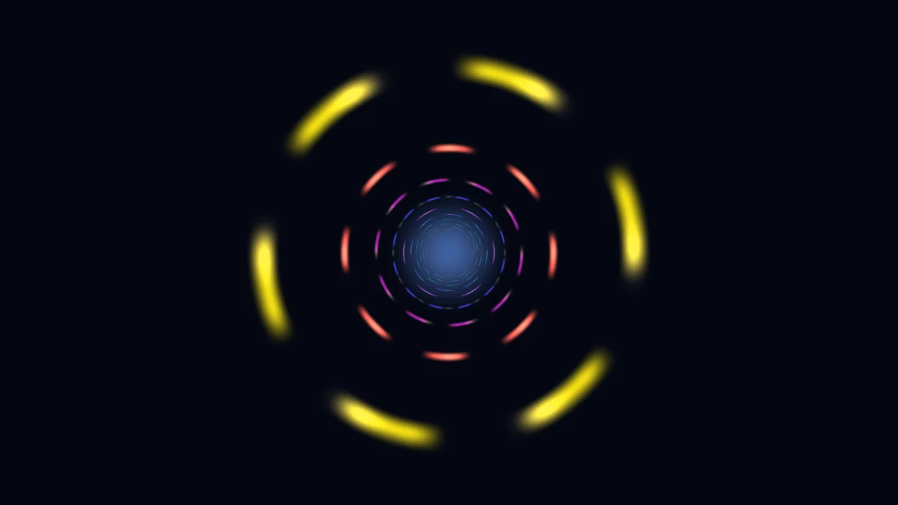 Circular Neon Scanner HUD with Concentric Telemetry Rings