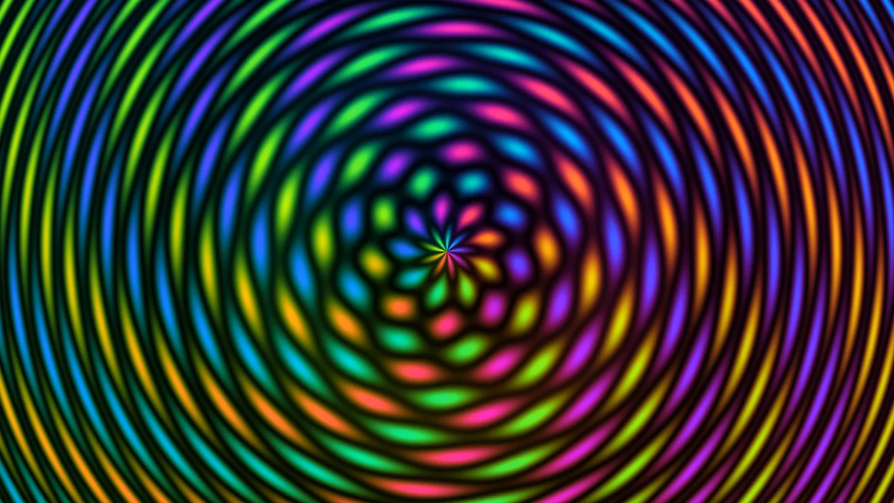 Multicolor Concentric Wave Interference 4K Wallpaper