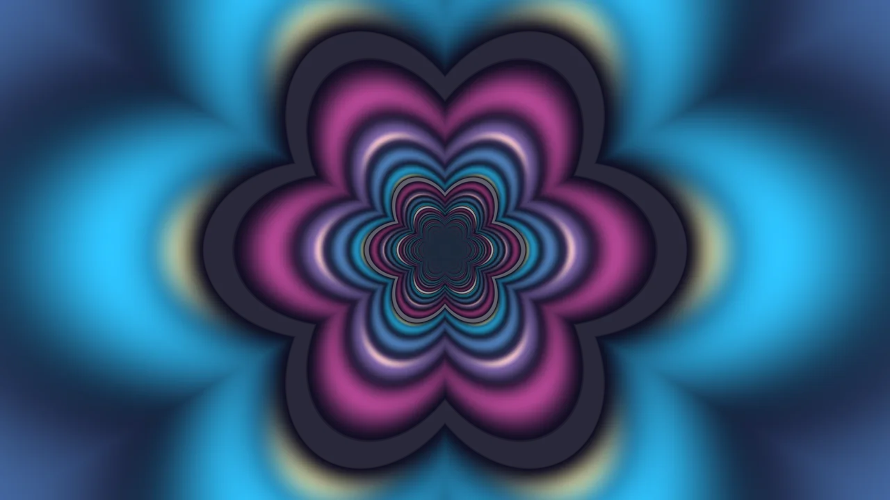 Concentric Neon Flower Tunnel Abstract 4K Wallpaper
