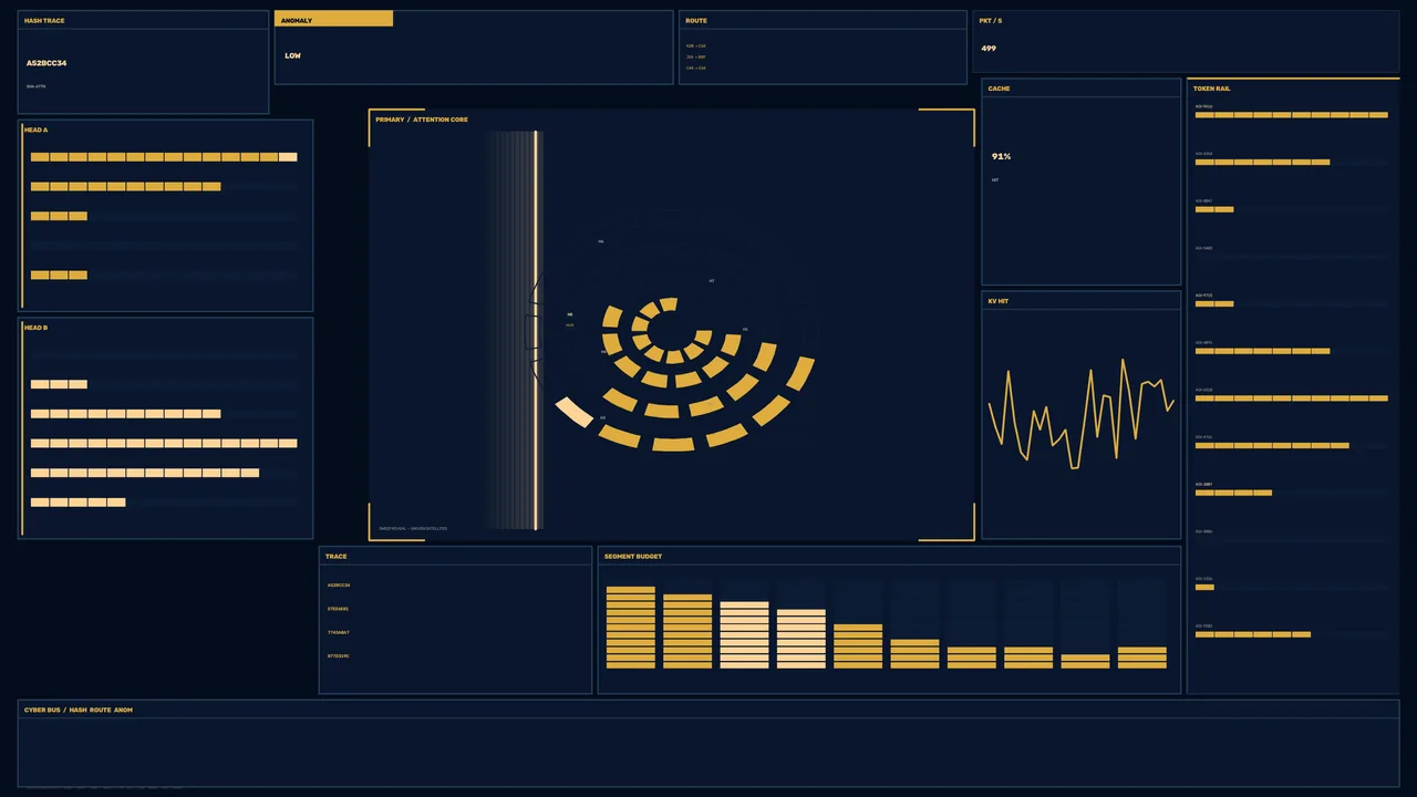 Cybersecurity Attention Core HUD 4K Sci-Fi Wallpaper