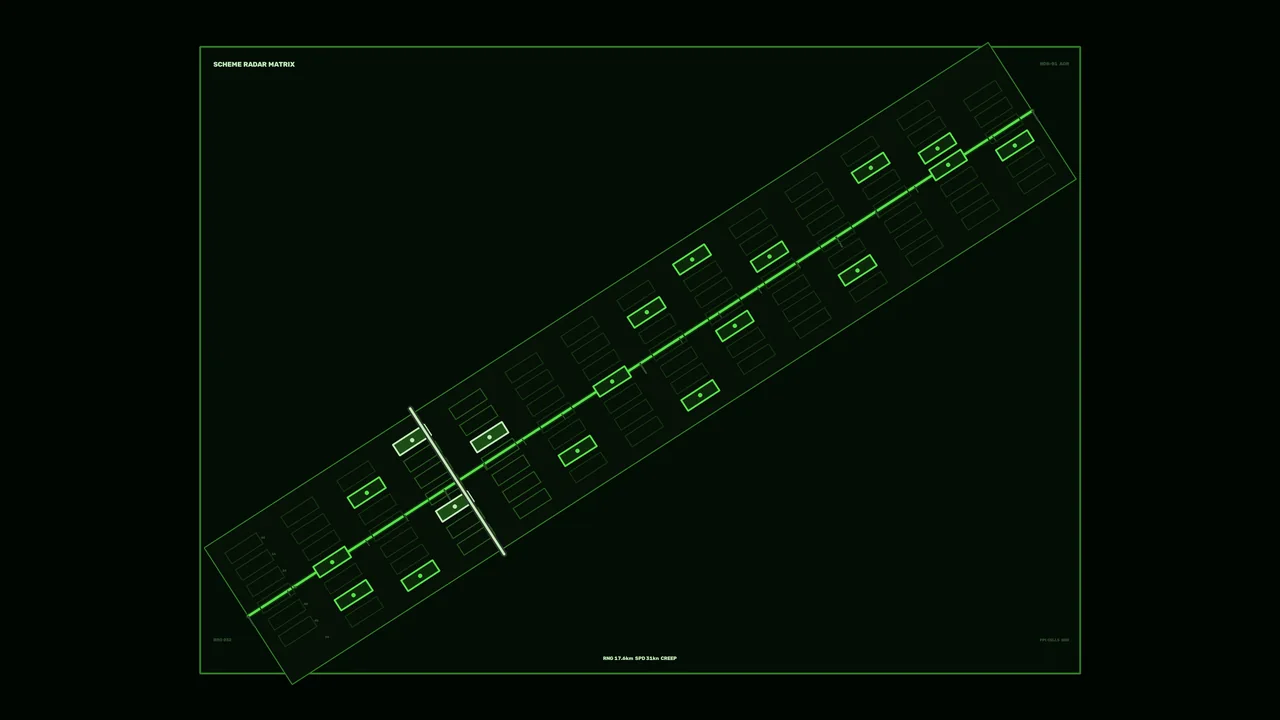 Sci-Fi Radar Matrix HUD Dashboard 4K Wallpaper