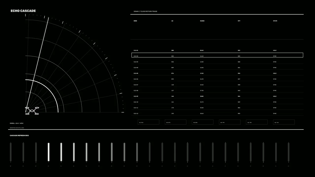 Futuristic Sonar Cloud Return Telemetry HUD Dashboard 4K Wallpaper