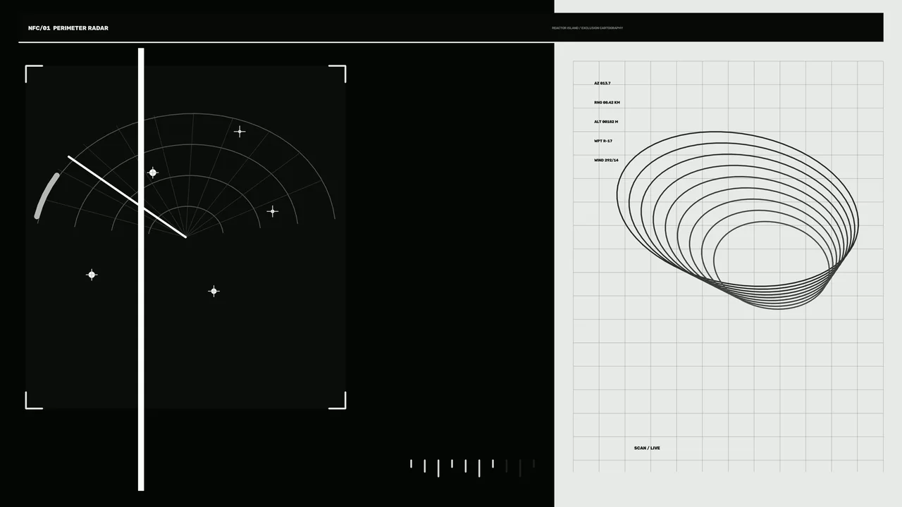 Sci-Fi Perimeter Radar HUD 4K Wallpaper with Telemetry Grid