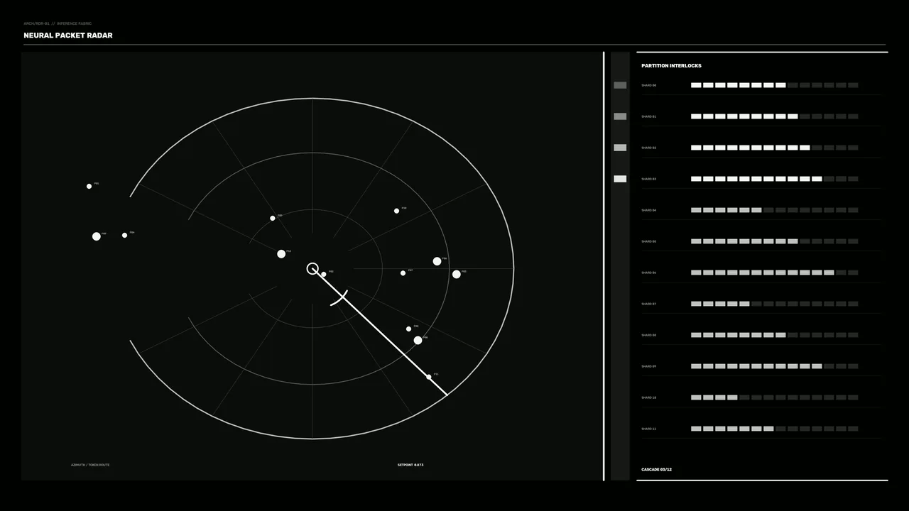 Monochrome Radar HUD Interface with Segmented Status Dashboard 4K Wallpaper