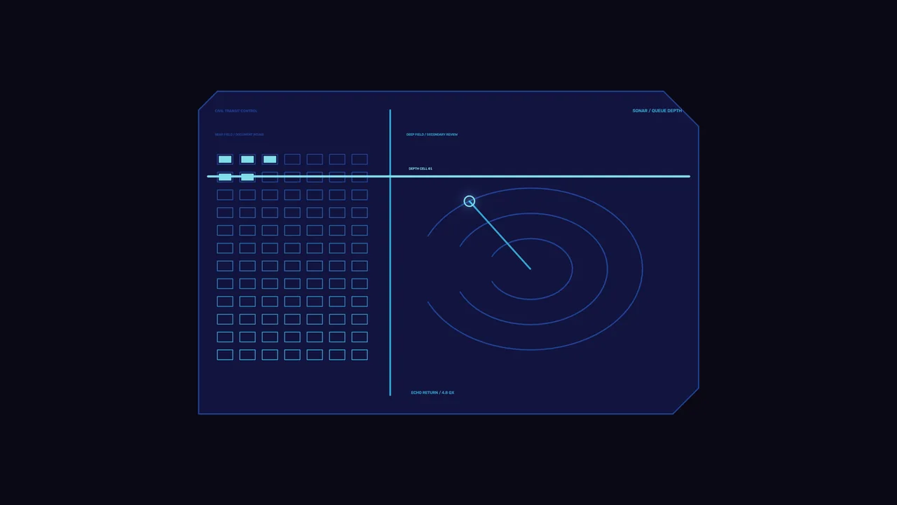 Blue Sonar Queue-Depth HUD 4K Wallpaper