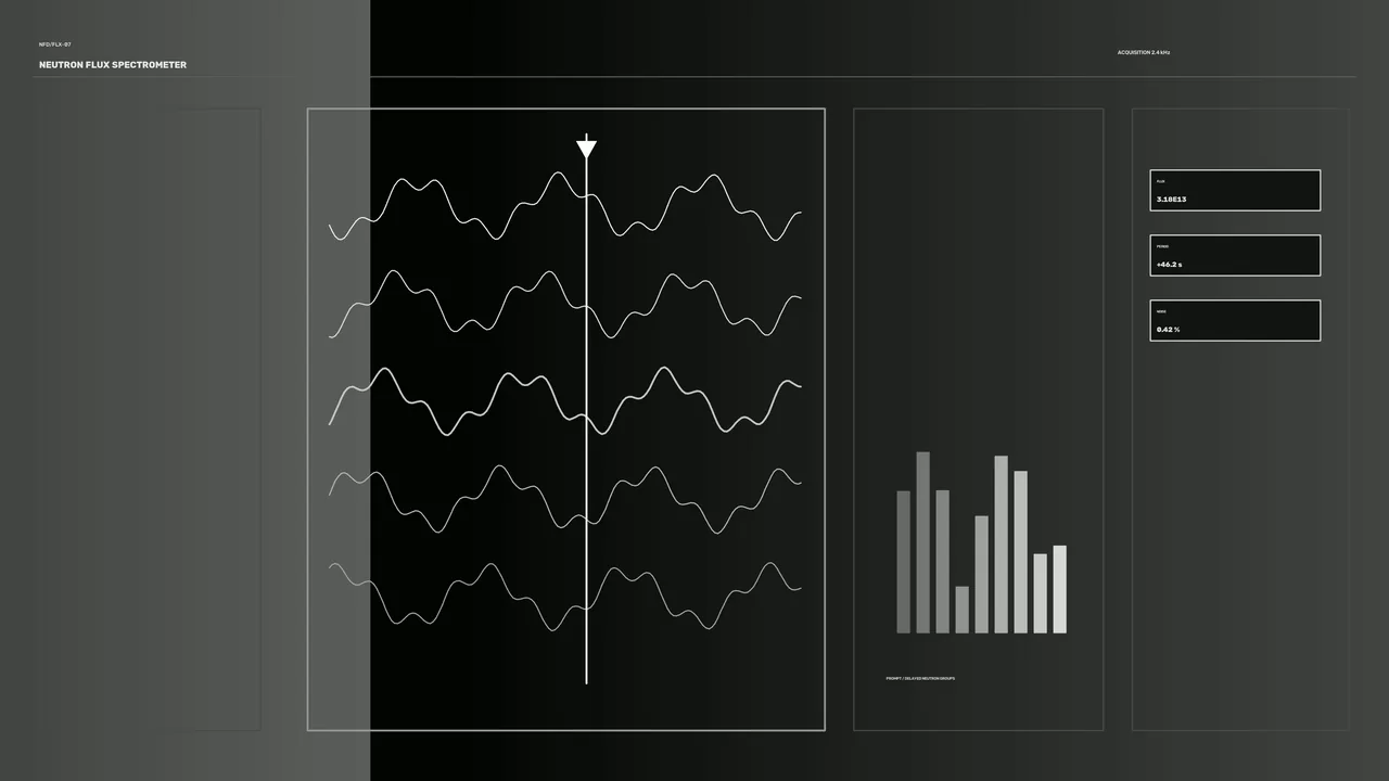 Neutron Flux Spectrometer Diagnostic HUD with Waveform Traces