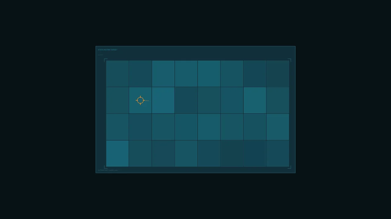 Data Matrix Grid HUD with Orange Reticle 4K Sci-Fi Wallpaper