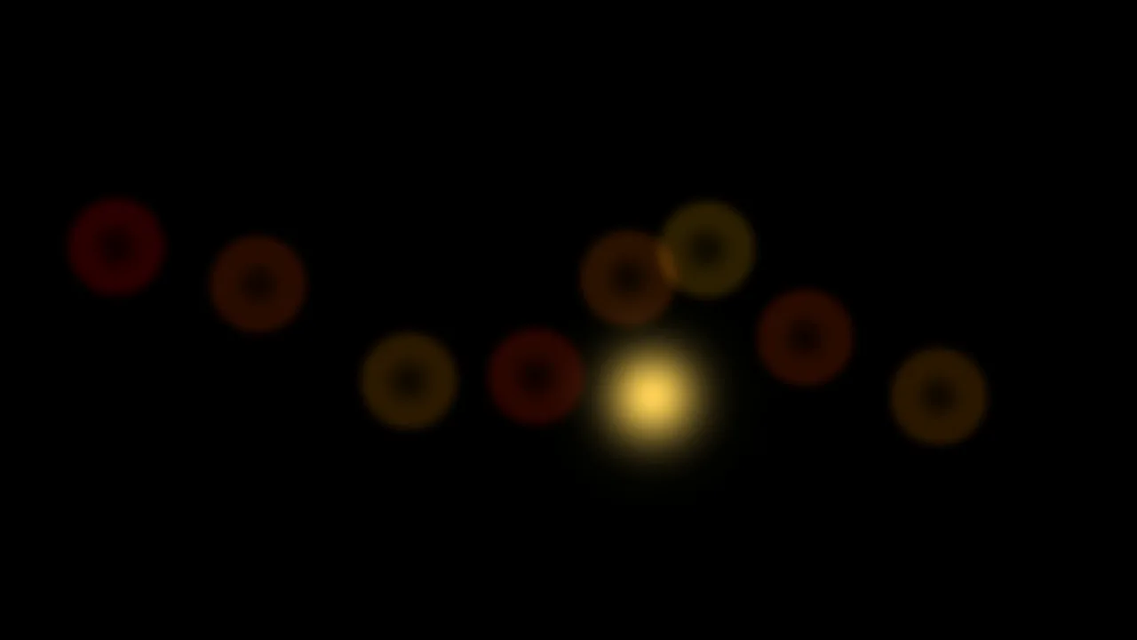Abstract Red Orange Yellow Glowing Circles on Black 4K Wallpaper