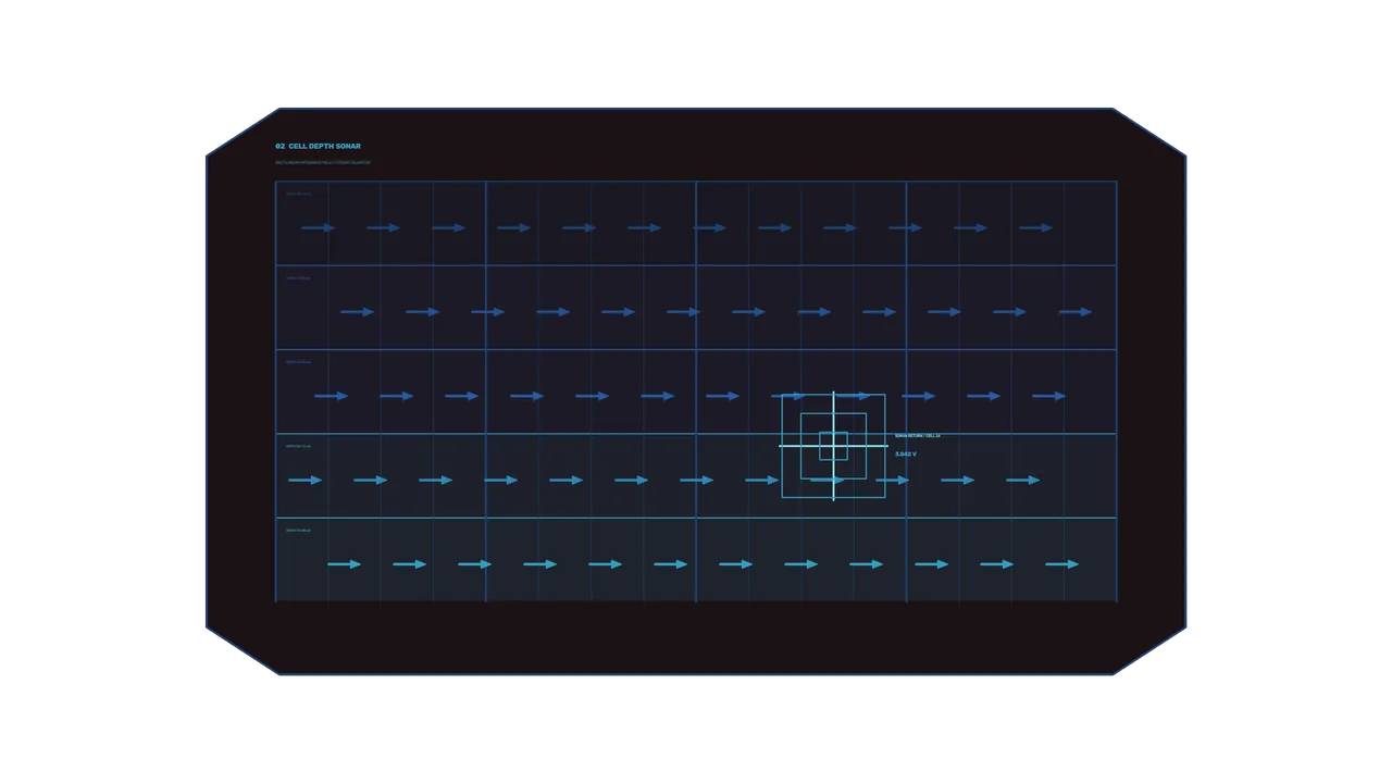 Sci-Fi Cell Depth Sonar Grid HUD Dashboard 4K Wallpaper