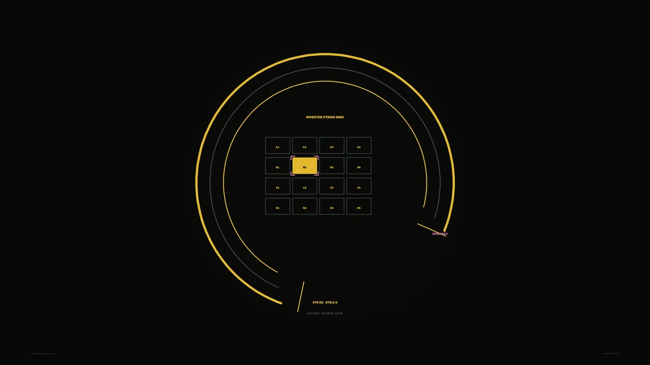 Inverter String Ring Telemetry HUD 4K Sci-Fi Wallpaper