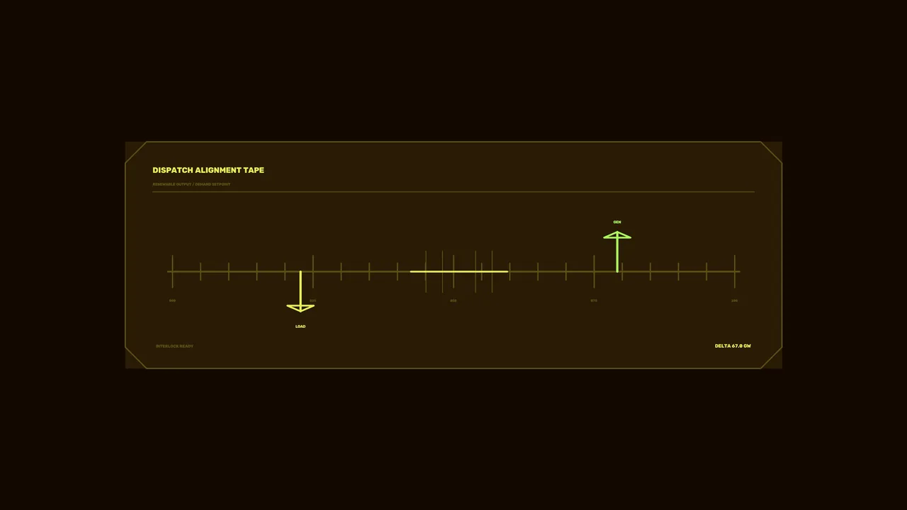 Renewable Electricity Dispatch HUD 4K Sci-Fi Wallpaper