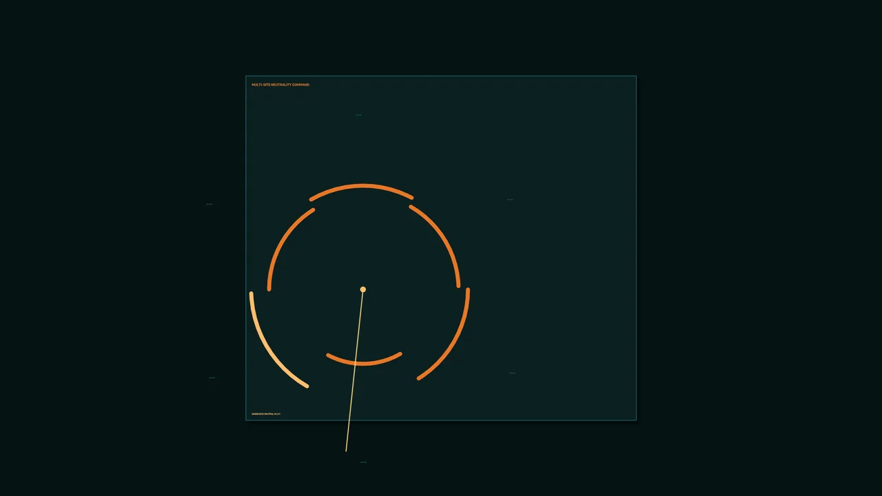 Orange Segmented Circular Gauge HUD with Central Indicator — 4K Sci-Fi Wallpaper