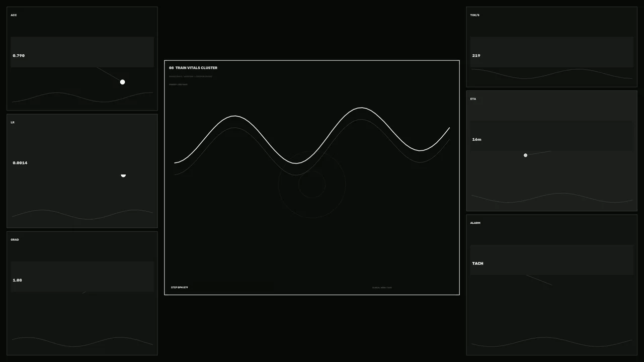 Minimal Monochrome Sci-Fi Telemetry HUD Dashboard